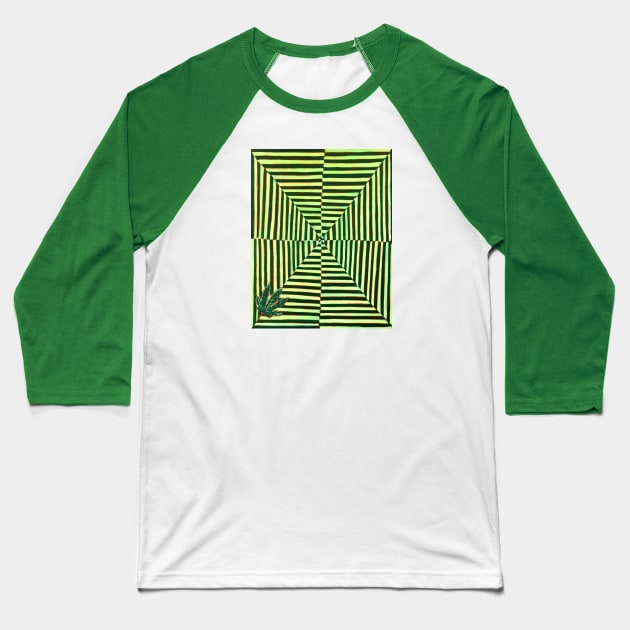 Trippy Weed Leaf Baseball T-Shirt by realartisbetter